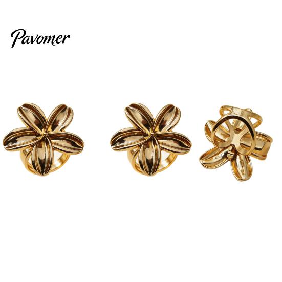 Fashion Scarf Slide Rings for Women, Metal Flower Ring Buckle And Slides, Shirt Clip Tightener Ties Silk Scarf, Shawl, Blouse, T Shirt, Clothing