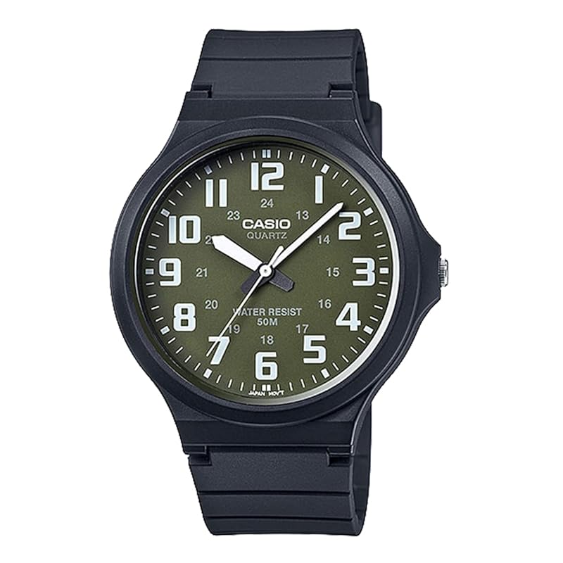 

[Casio] standard STANDARD analog quartz watch MW-240-3BV No cosmetic box men s moss green overseas model [product]