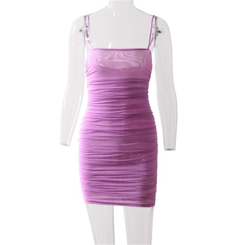 

Women s European and American-Style Dress Purple XL