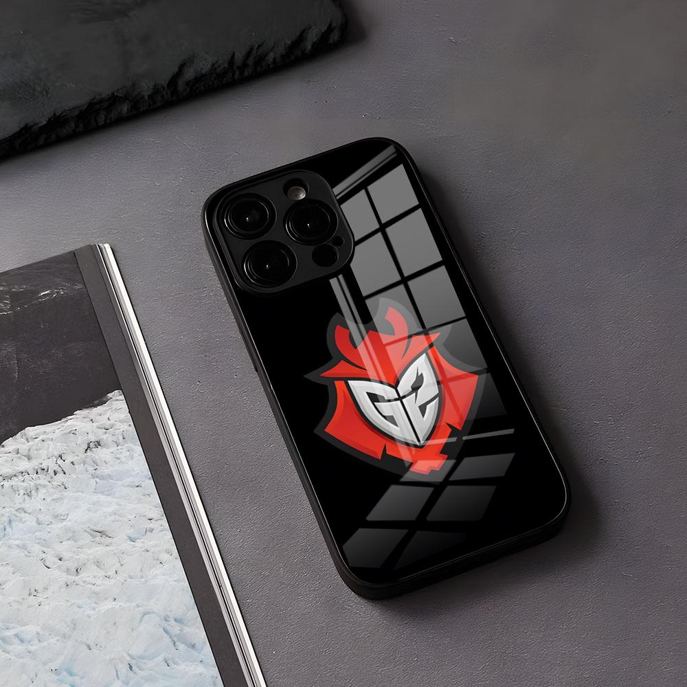 

Чехол для телефона G2 E-Esports T-Teams для iPhone 17 Air 16 E Pro Max 15 14 13 Mini 12 Pro 11 Max Plus Черная стеклянная крышка iPhone 11