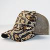Casquette de baseball polyvalente pour homme à imprimé léopard avec paillettes, décontractée, protection solaire, casquette à bec de canard, casquette en maille d'ombrage pour femmes, printemps été