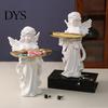 Artistic Jewelry Storage Little Angel Tray, Resin Statue Decorative Dish for Keys, Vintage Tray Earrings, Necklace, Desktop Organizer Bedroom, Living