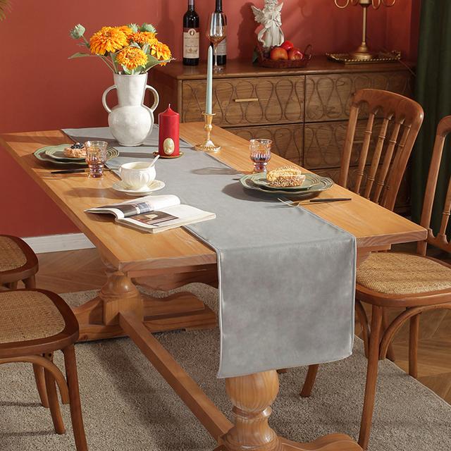 Table Runner Velvet Solid Color American Simple Luxury Table Runners Country Wedding Decoration For Dining Modern Home Textile
