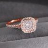 Luxury Rose Gold Color Finger Ring Female Fashion Wedding Band Shiny Zirconia Accessories Exquisite Engagement Jewelry