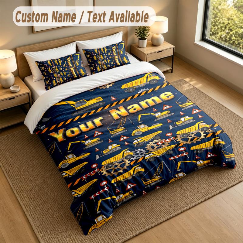 Adventure Journey Theme Personalized 3Pcs Bedding Set Custom Text & Name 1 Sheet 2 Pillowcases Household Bedding 1pc