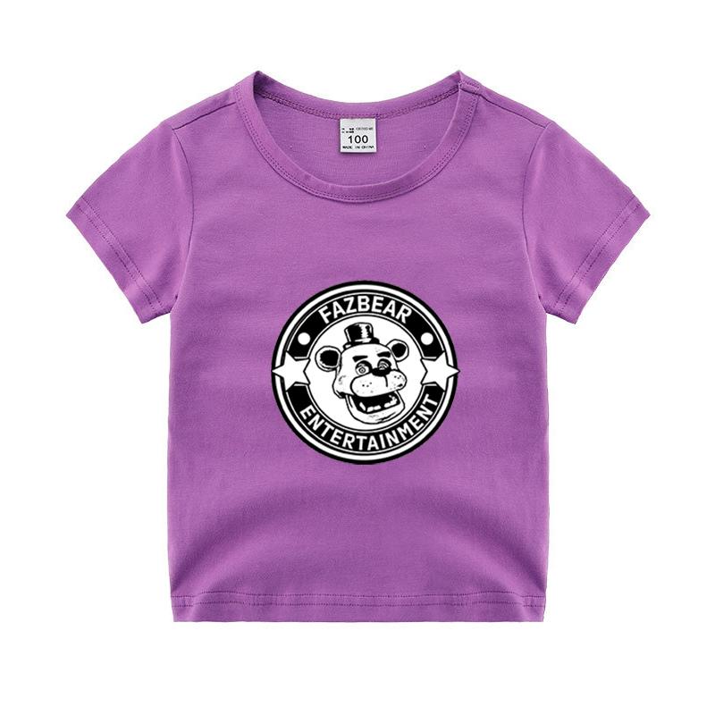 FNAFs Kids Tshirt Summer Breathable Horror Bear Boy Girl Short Sleeves Tops Cartoon Freddy Print Baby Clothes Birthday Gifts