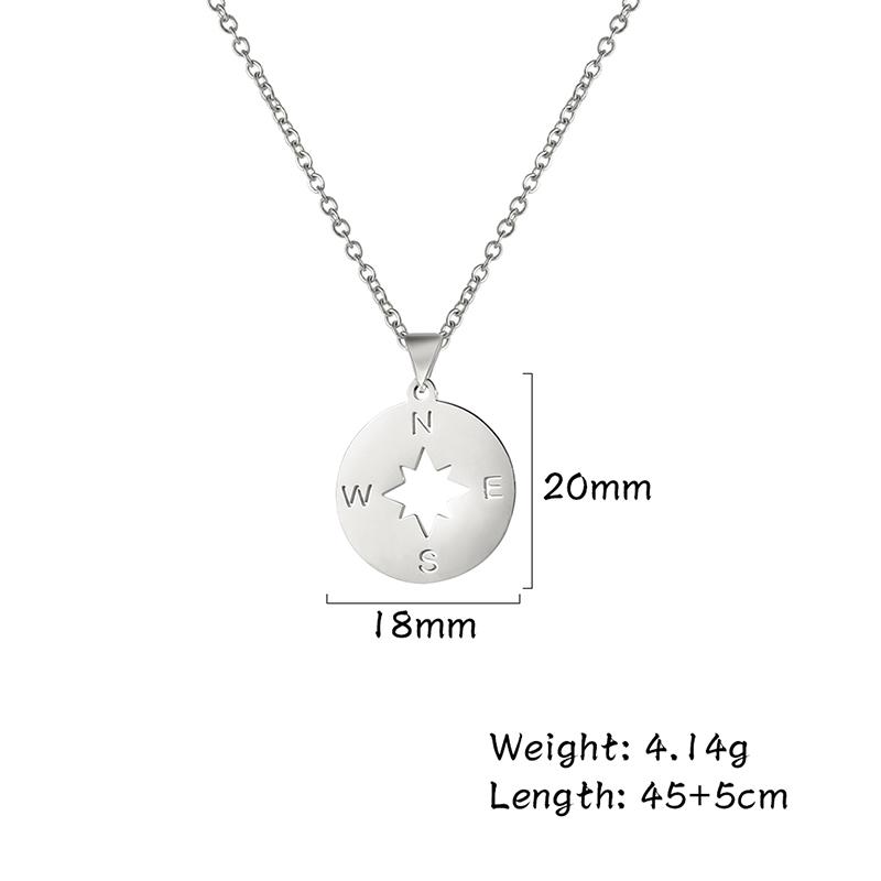 

Cazador Round Compass Pendant Necklace Gold Color Stainless Steel Necklaces for Women Men Jewelry 2026 Birthday Gift Wholesale 45-50cm
