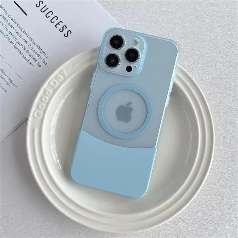 PC Candy Color Clash Etui na telefon Magsafe Dla iPhone 16 15 14 13 12 11 Pro Max Bezprzewodowe Ładowanie Matowe Zdejmowane Etui na Telefon