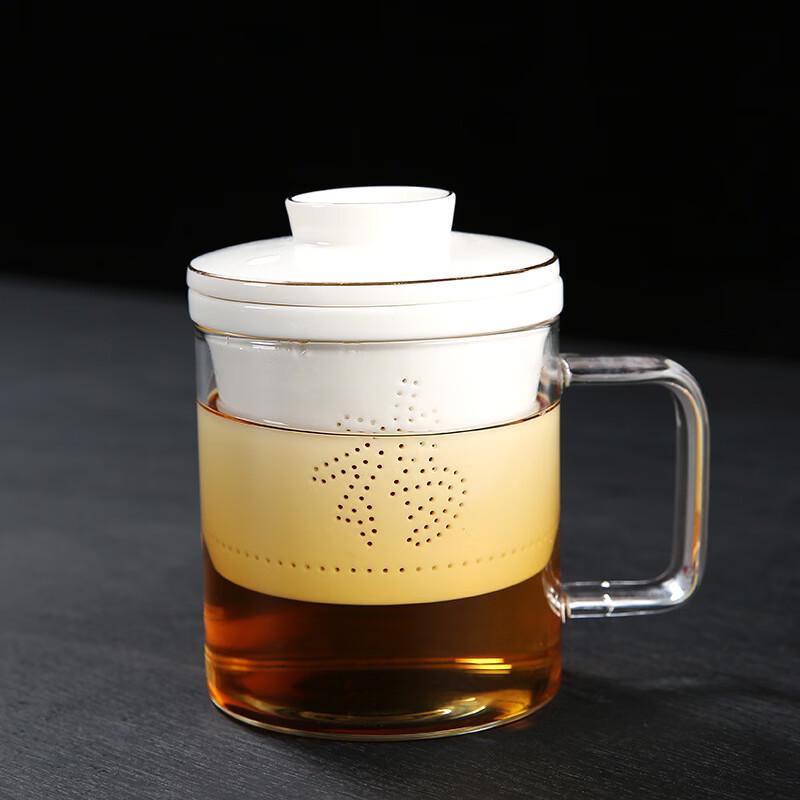 Shangqi Glass Tea Cup with Ceramic Infuser & Lid