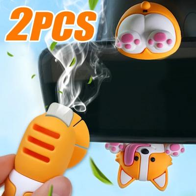 Car Aromatherapy Ornaments Car Rearview Mirror Cartoon Swinging Dog Decoration Ornament Perfume Diffuser with Aromatherapy Sheet