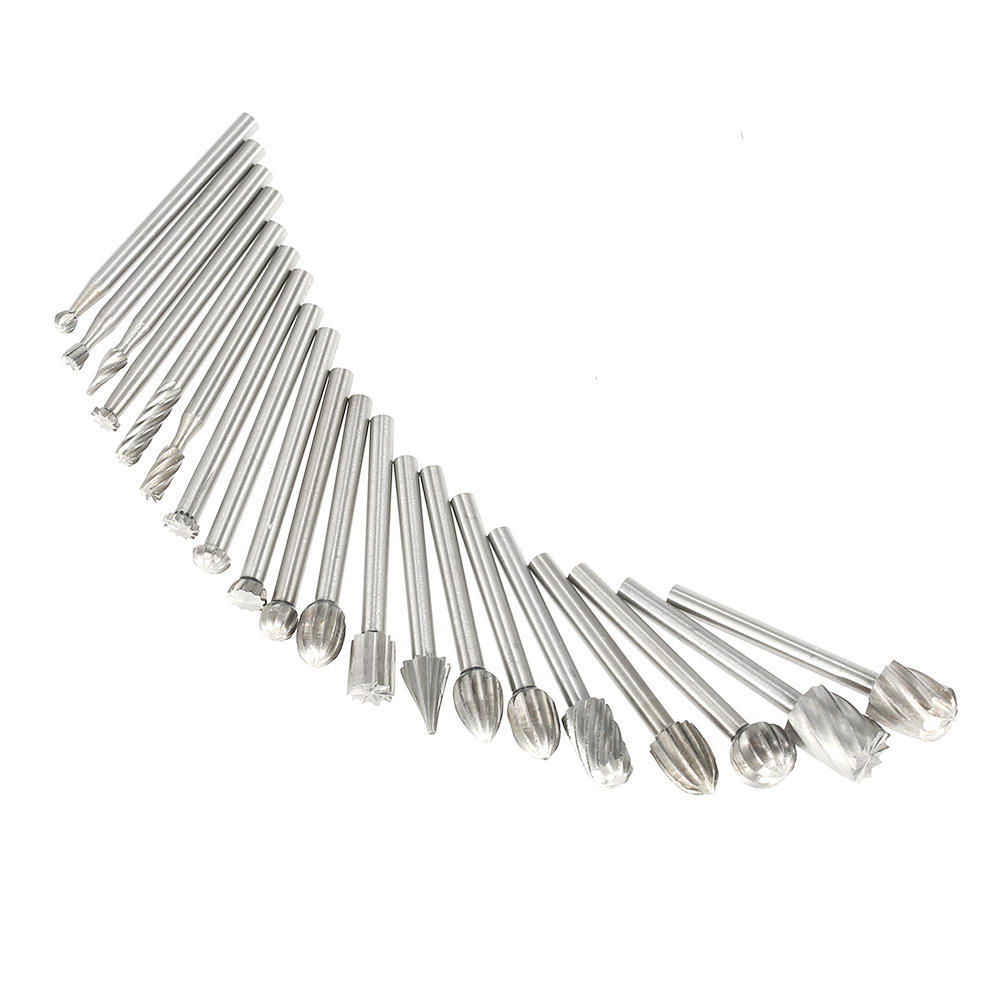 20PCS HSS CNC Rotary Burrs 3mm Shank Carving Grinding Bit For Wood Plastic