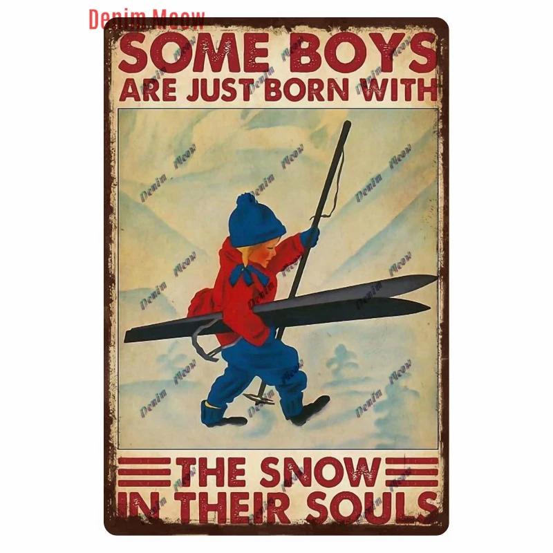 Vintage Ski Patrol Metal Poster, Retro Apres Skiing Tin Sign, Outdoor Winter Sports, Ski Team Printing Decoration, Plates, WY262