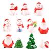 11x Christmas Miniature Figurines Mini Xmas Cartoon Resin Ornaments for Home