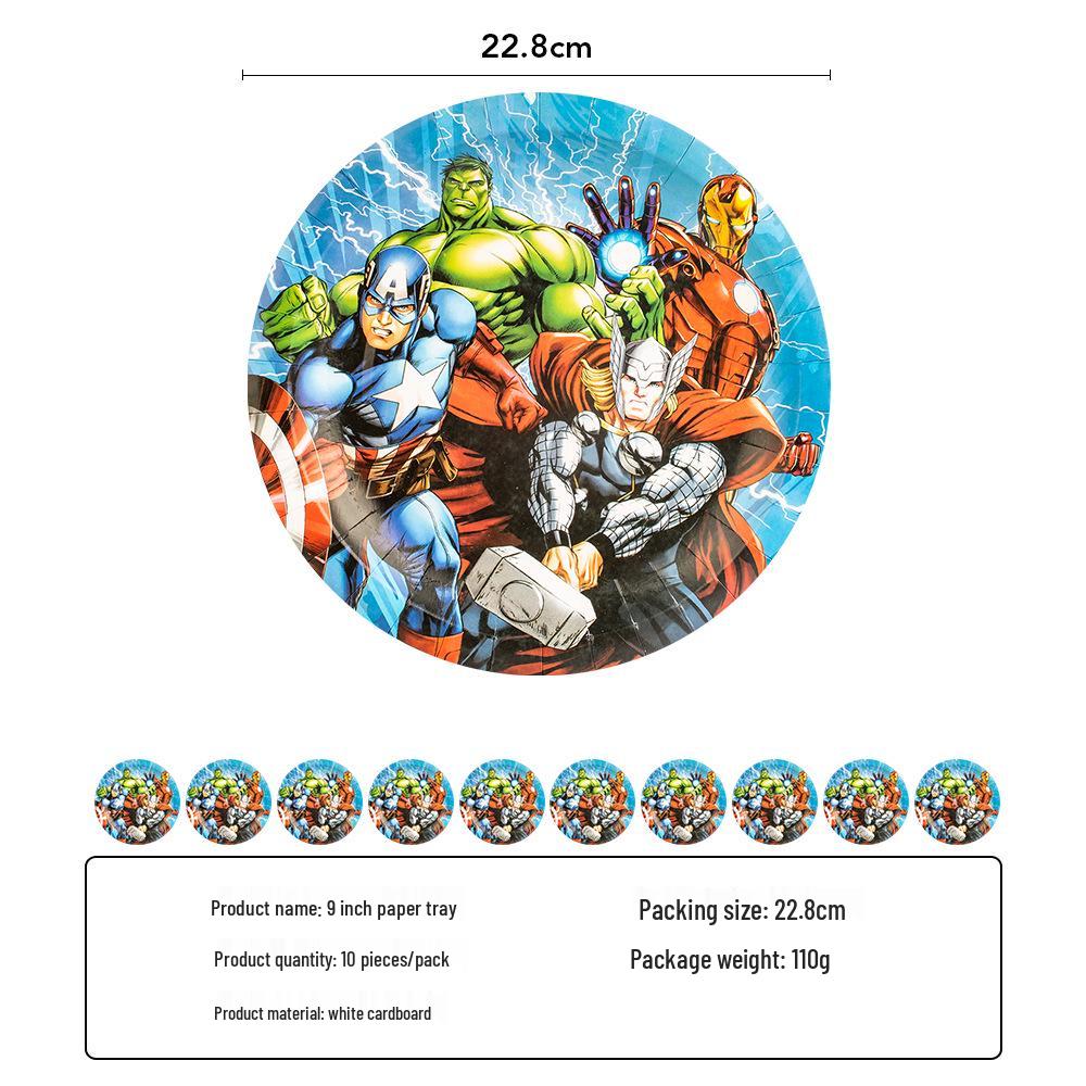 Avengers Tableware Set: Bunting, Cups, Plates, Masks, Cutlery, and Gifts for Indoor Parties