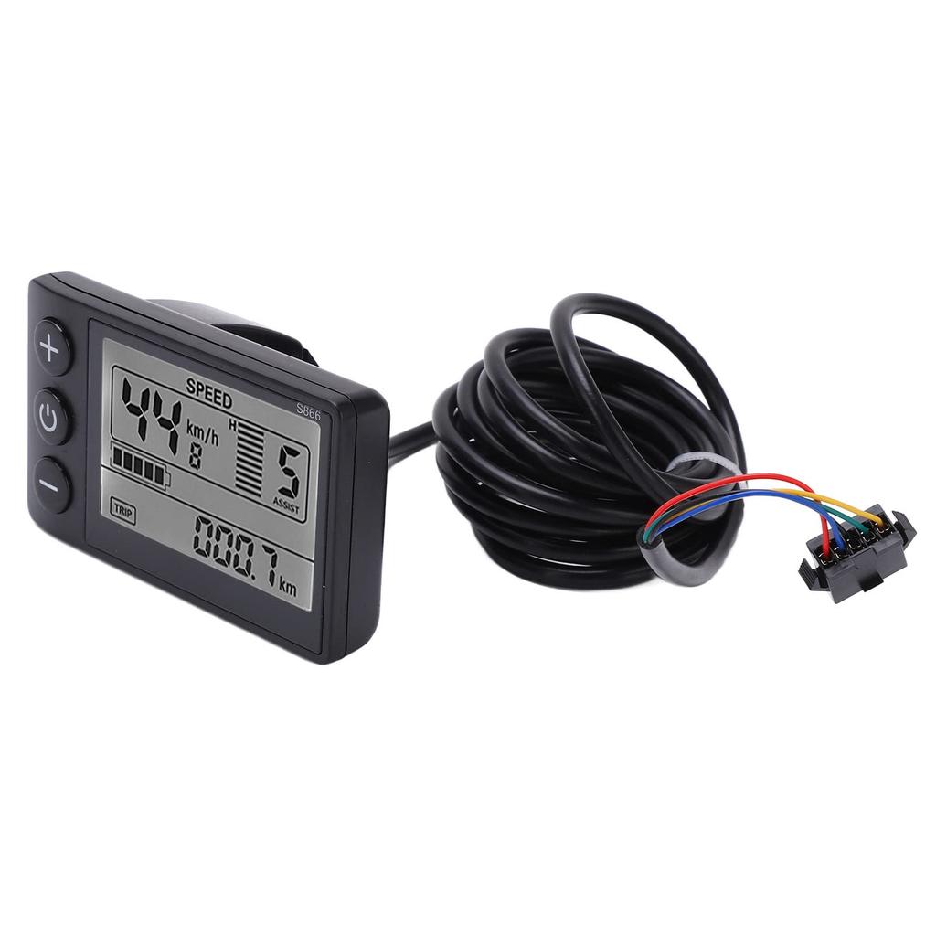 J-ouuoS866 Elektrisches Fahrrad Display LCD Messgerät 24V 36V 48V Elektroroller Bedienfeld mit SM-Stecker