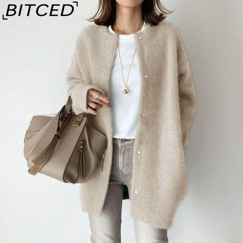 BITCED Women's 9-Colour Autumn Ultra-Soft Knit Cardigan Slim-Fit Design, Artistic Aesthetic Niche Loose-Fit Jacket