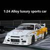 1/24 Scale Cool Nissan GTR Alloy Sports Car Model, Simulated Interior Details, Cool Lighting and Sound Effects, Four-wheel Shock Absorption