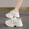 Fashion Fashion 2025 Spring Autumn Platform Sneakers Women Shoes Korean Lace Up Chunky Sneakers Mixed Color Women's Vulcanize Shoes