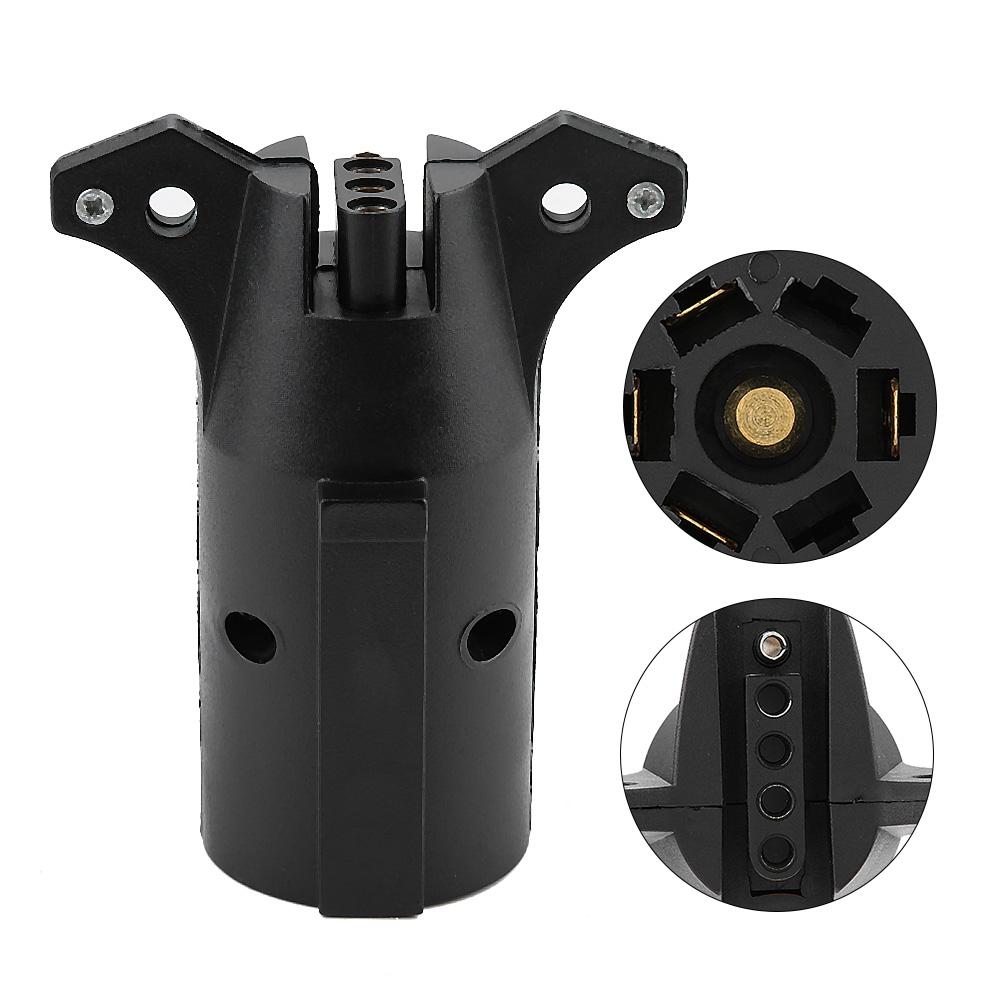 7 Way To 5 Way Flat Blade Trailer Towbar Towing Socket Plug Adapter Connector 12V US Plug