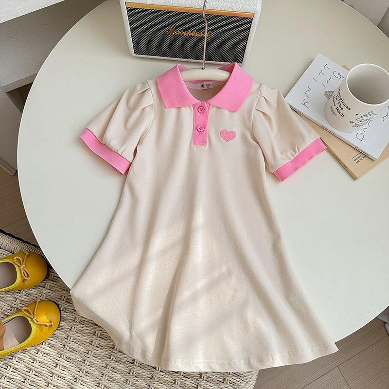 Girls' Summer Dress New Fashionable Children'S Polo Princess Dress Little Girl'S Stylish Summer Dress