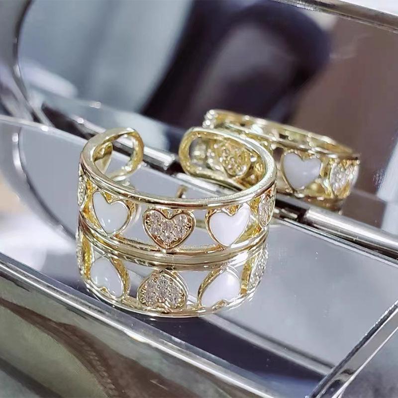 Exquisite Light Luxury Adjustable Heart Ring for Women