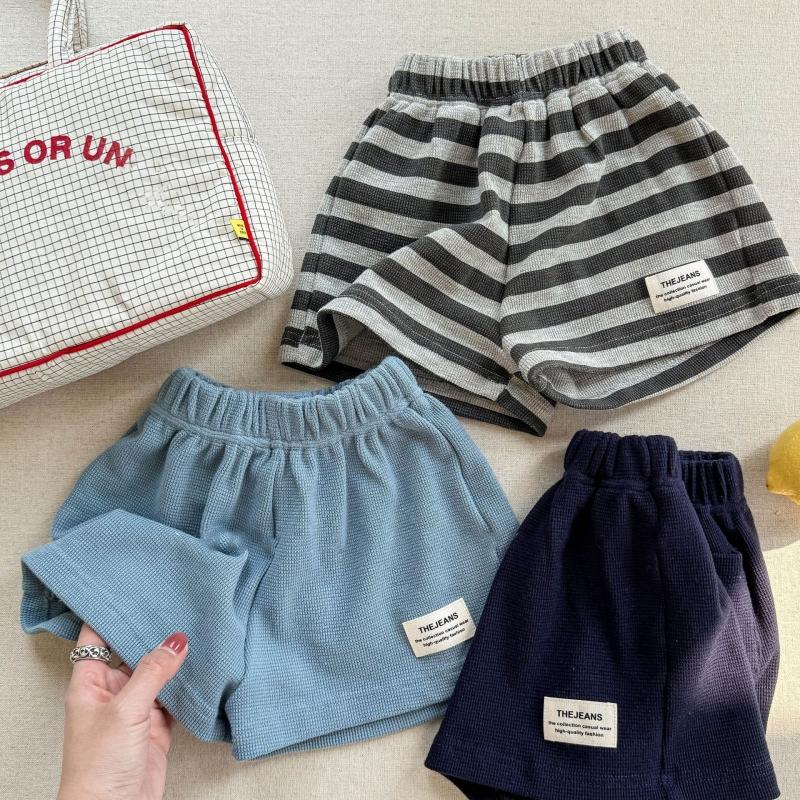 Summer Baby Boys Sports Shorts Striped Elastic Breathable Korean Style Casual Pants Children Shorts Clothes