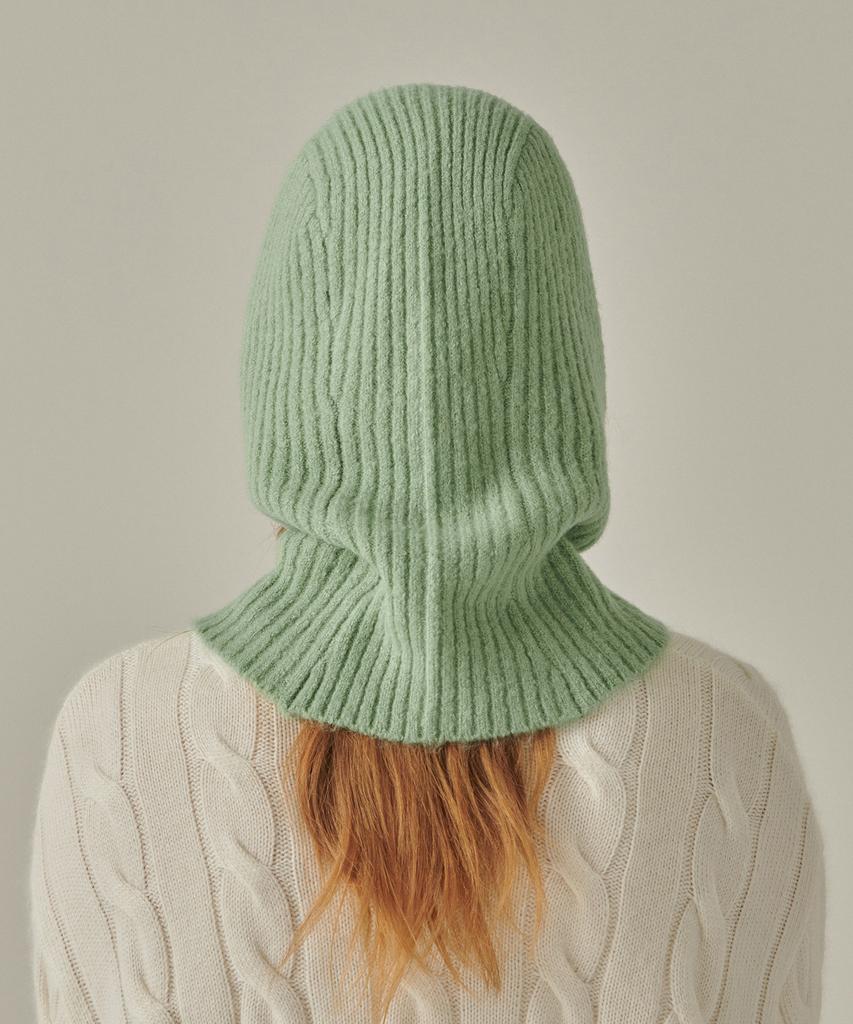 MUSINSA STANDARD WOMAN Women'S Soft Boucle Knit Balaclava [Apple Green]