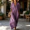 Summer Maxi Dress for Neck Flowy Long Women Loose V Dress Casual Short