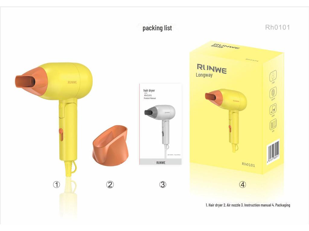 Longway Hochleistungs-Haartrockner – Studentenmodell, schnelles Trocknen, ideal für Zuhause und Hotel, perfektes Geschenk