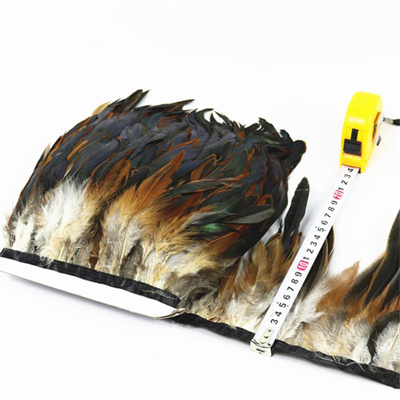 10Meters/Lot White Colored Rooster Feather Trim Ribbon Tape Skirt Fringe Pheasant Feathers For Crafts Diy Jewelry Clothes Plumas