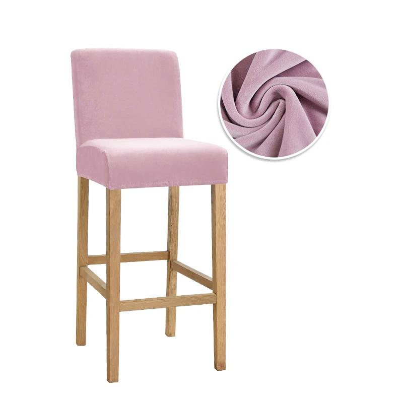 Velvet Fabric Bar Chair Covers Stretch Soft Dining Chair Covers Washable Short Back Covers Chairs For Kitchen Home Hotel Banquet