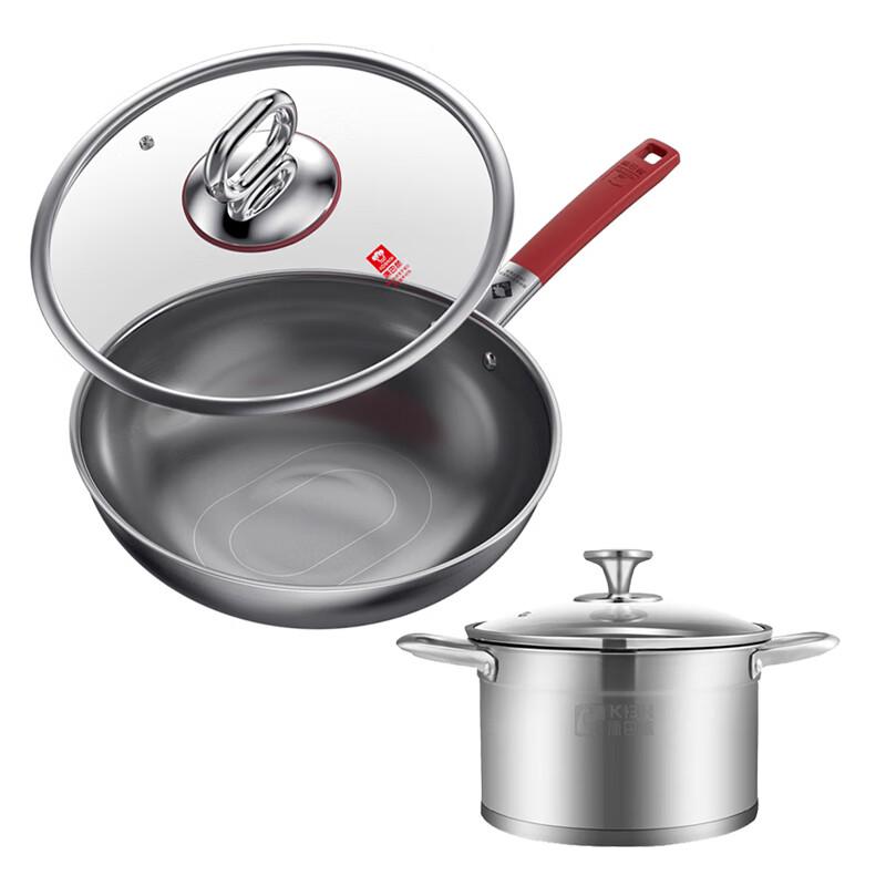 Kangbach 2-Piece True Titanium Stainless Steel Cookware Set