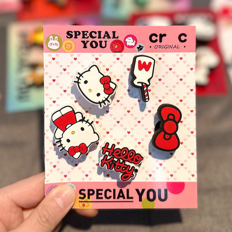 3D Flower Cat Shoe Charms - Removable Clog Accessories for Kids