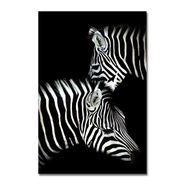 Animal Canvas Poster Printing Black Lion Zebra Dog Painting Modern Art Decoration Living Room Wall Painter