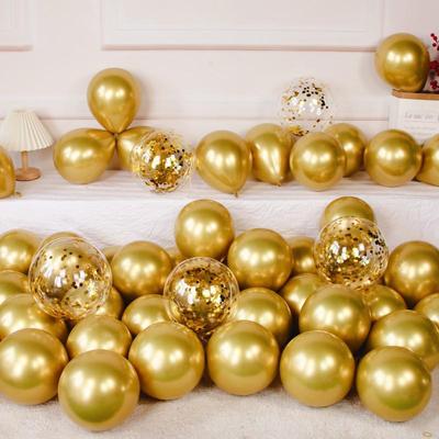 10-Inch Metallic Balloon Set: Red, Pink, Silver, Rose Gold - High-End Colors for Birthday Parties & Weddings.
