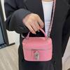 Premium new lock small bag women's fashion chain messenger bag portable shoulder bucket bag