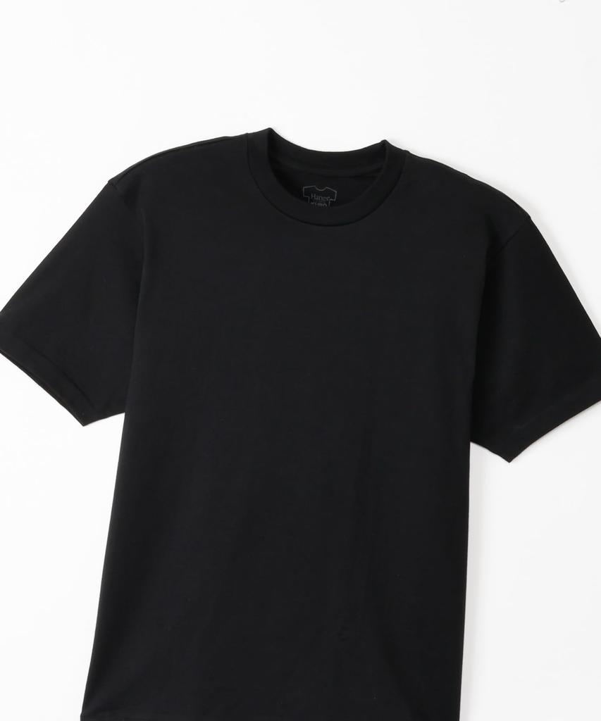Hanes T-SHIRTS KURO Crew Neck T-Shirt HM1-B201-090-M (Short Sleeve Undershirt, 100% Cotton, Seamless Construction, Tagless)