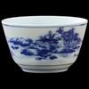 ZISIZ Retro Blue & White Porcelain Dragon & Landscape Tea Cup Set