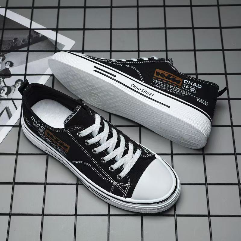 New men's canvas shoes 2025 spring breathable casual board shoes teen college style simple casual board shoes