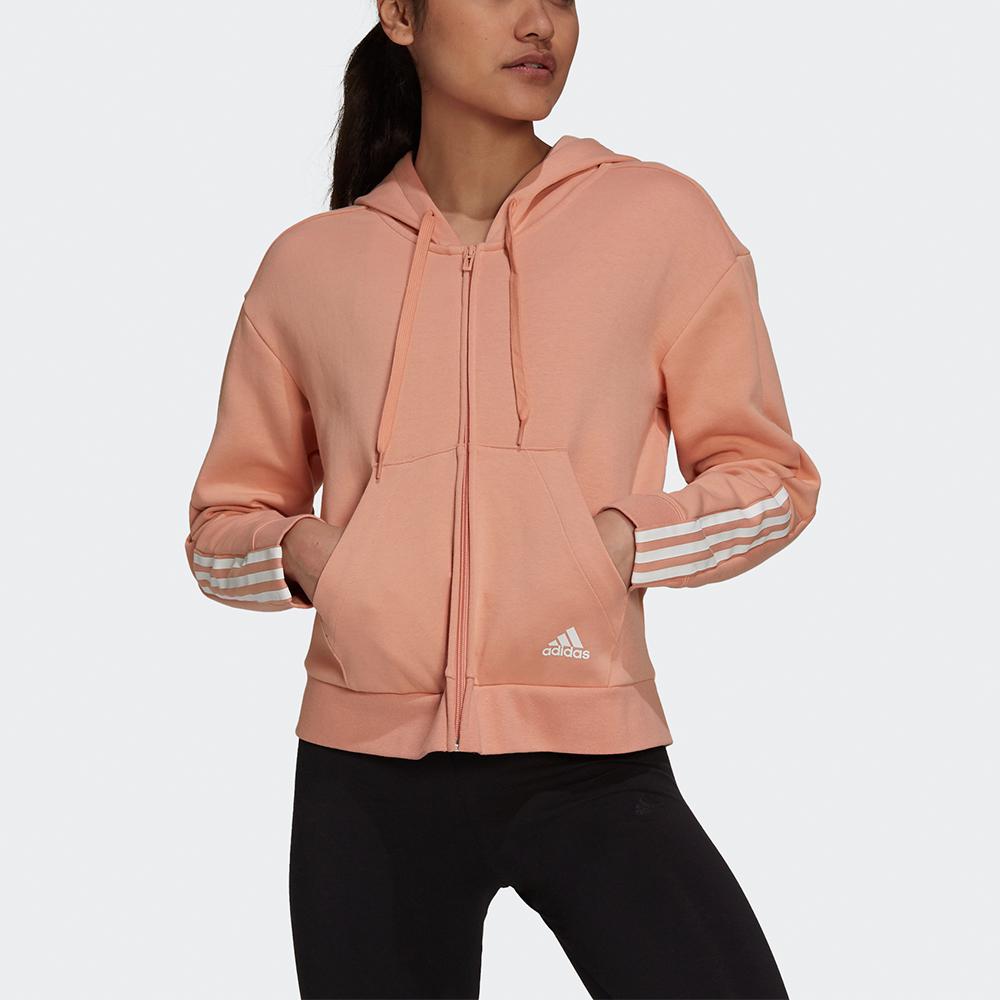 Adidas Drawstring Hooded Jacket Women Jackets Pink H07804