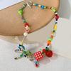 Handmade Colorful Necklace/Bracelet Fashionable Choker with Dainty Bowknot and Star Pendant Rainbow Beaded Jewelry
