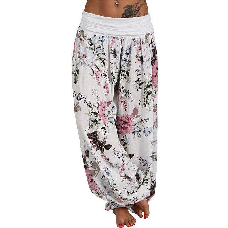 Pantaloni da Yoga Harem da Donna Thailandesi con Comoda Vita Elastica e Vestibilità Ampia
