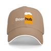 Beer Hub Logo Black Baseball Cap with Beer Mug Design for Adults Casual Wear and Outdoor Activities Style StateUnisext Accessory