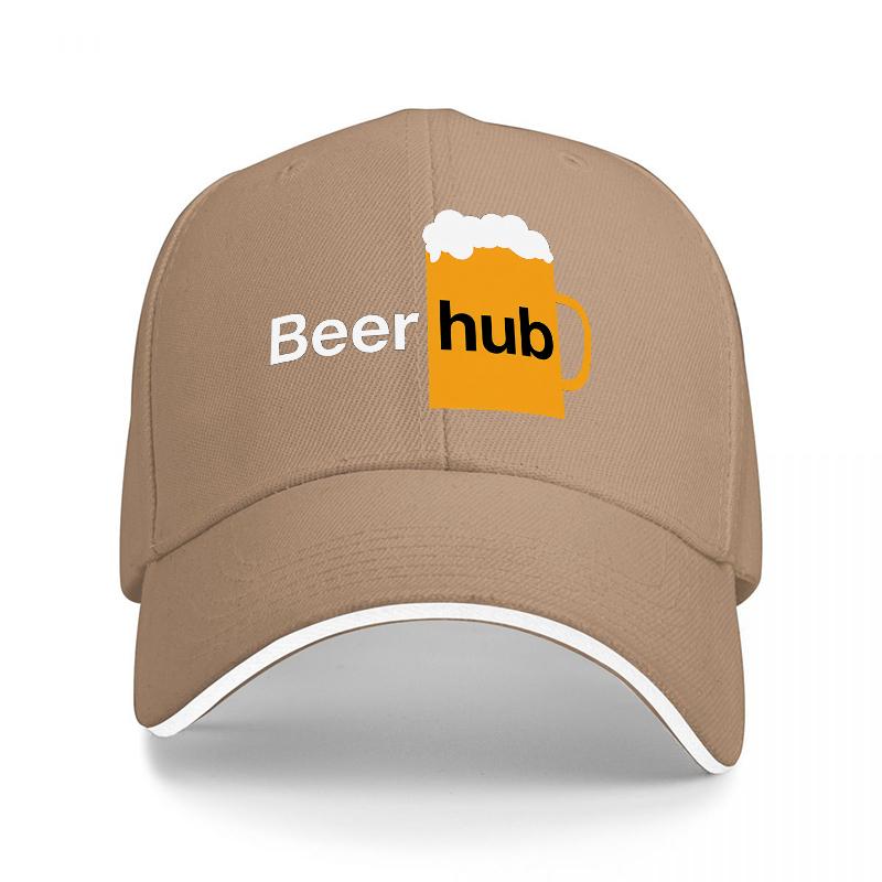 Beer Hub Logo Black Baseball Cap with Beer Mug Design for Adults Casual Wear and Outdoor Activities Style StateUnisext Accessory