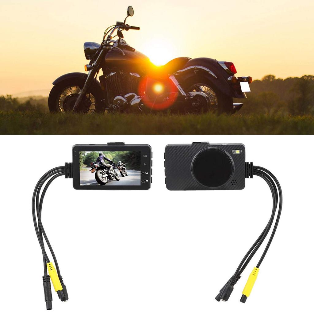 Motorcycle Drive Recorder, Driving Recorder, Dash Cam Reverse Camera, Loop Recording, ABS Material, Durable,