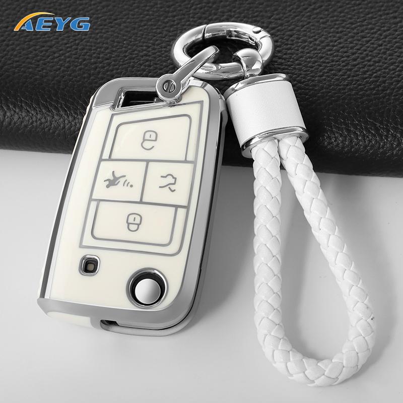 New Tpu Car Key Case Cover Shell Fob For Vw Volkswagen Golf 7 Mk7 Tiguan Mk2 For Seat Ateca Leon Fr 2 Ibiza Keychain Accessories