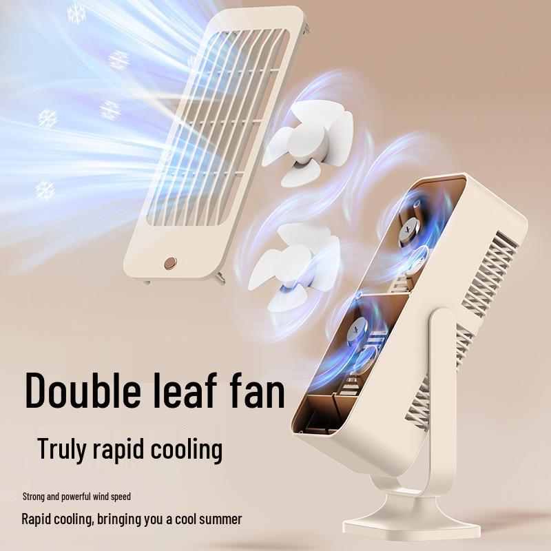 Dual-Blade USB Desktop Fan for Enhanced Airflow and Dormitory Use