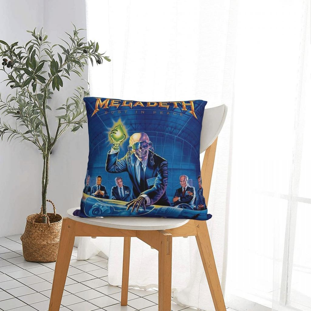 Megadeths Heavy Metal Band Pillowcase Cushion Comfort Throw Pillow Sofa Decorative Cushions Used for Home Bedroom Living Room