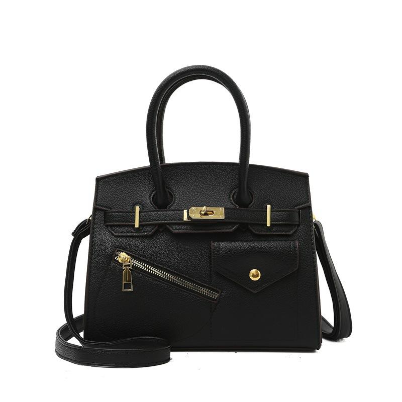 

Сумки Большая вместимость сумка-тоут 2025 новая корейская версия модная простая женская сумка-мессенджер для通勤 чёрный