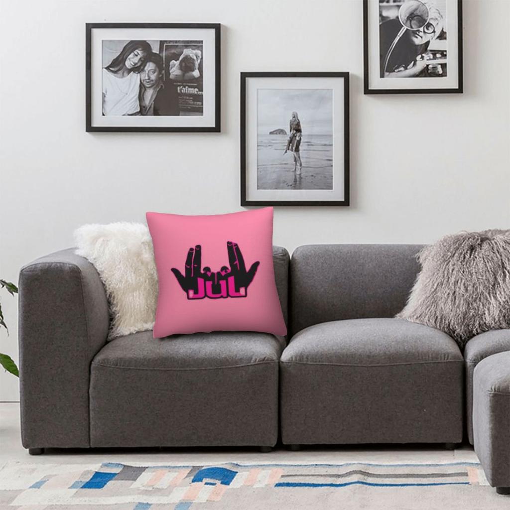 Rapper JUL Square Pillowcase Cushion Cover Pillow Case Throw Pillow Cover for Home Sofa Living Room